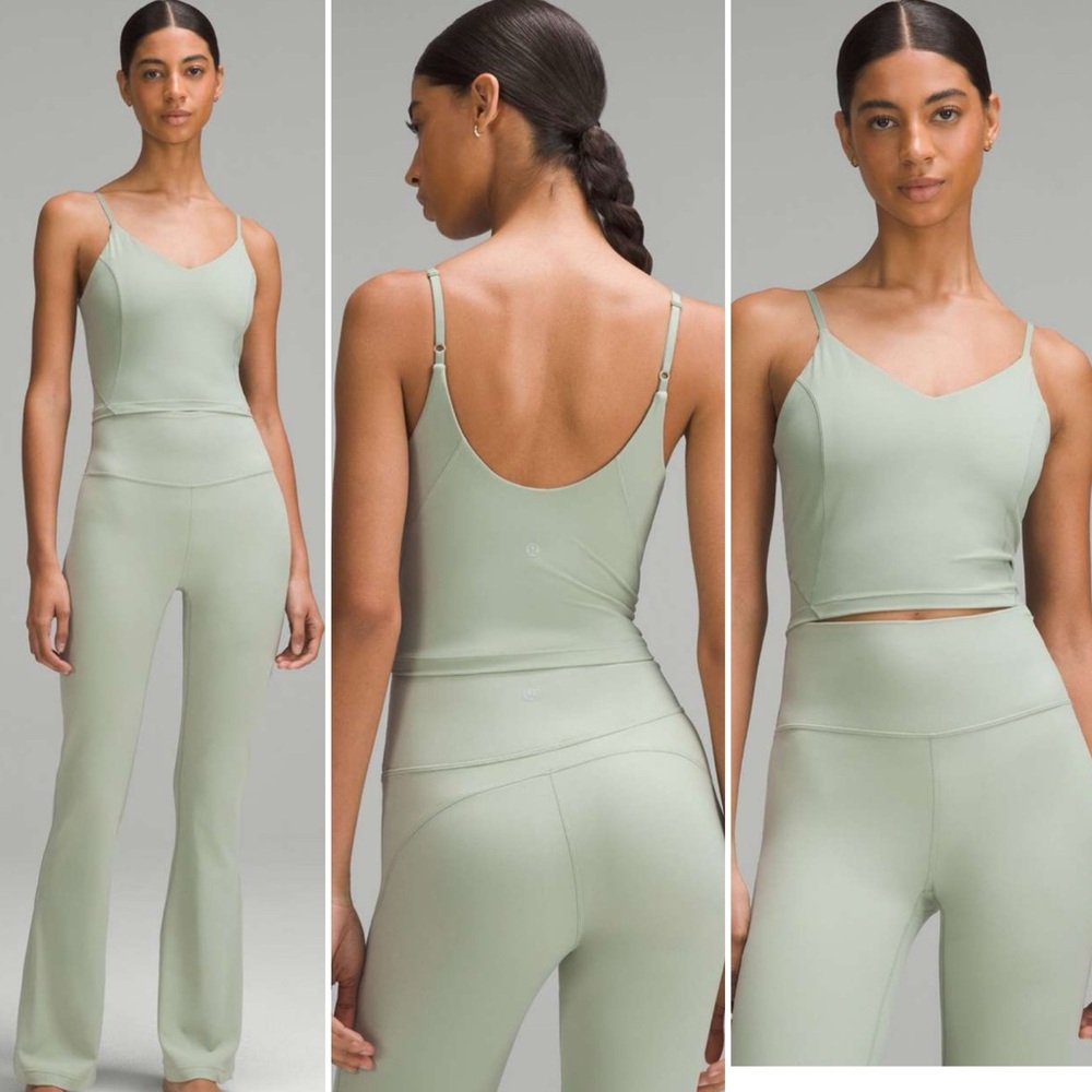 🍒Lululemon Align Cropped Cami Tank in palm court (light sage green) size 6! 
Top